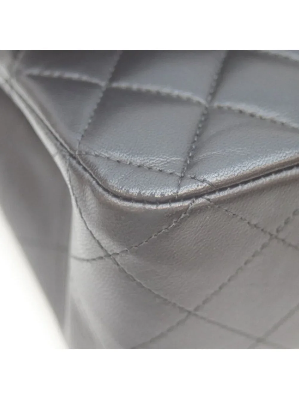 Chanel 21 Black Rum Silver Double Flap Quilted 25